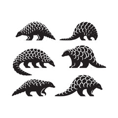 Pangolin Prowess: A Majestic Pangolin Vector Silhouette Capturing Nature's Resilience and Elegance in Vector Form.
