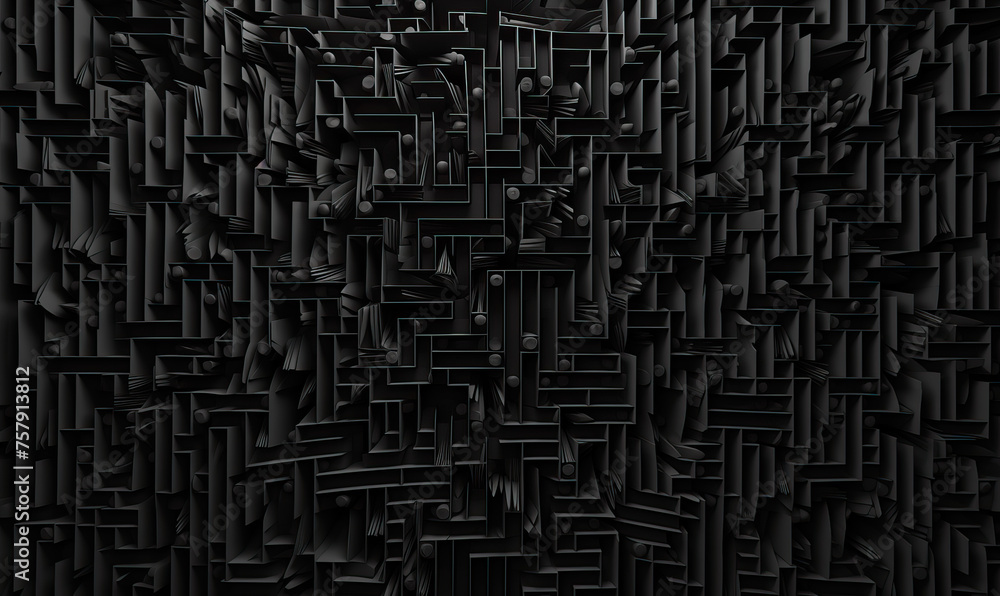 Poster abstract structural background with dark labyrinth.