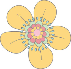 Retro sweet Floral element
