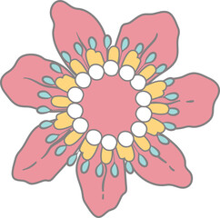 Retro sweet Floral element
