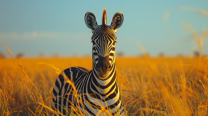 zebra in the afternoon sun