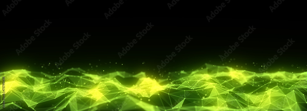Aufkleber abstract technology wave of particles and lines. big data visualization. background with motion dots