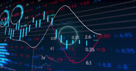 Image of data processing over black background