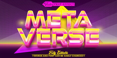 Futuristic Metaverse Vector Editable Text Effect Template