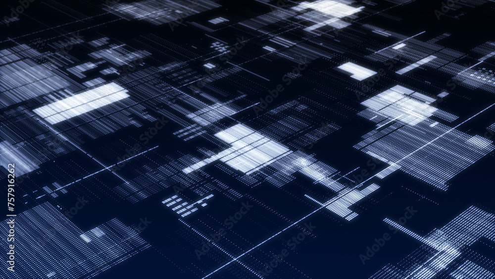 Poster future digital cyberspace. sorting and analysis digital data. technology matrix algorithm. security 