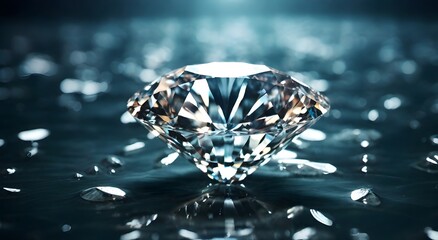 Diamond Brilliance Beneath the Waves: High-Quality High-Key Shimmer - obrazy, fototapety, plakaty