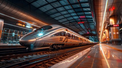 Obraz premium High-speed bullet train network