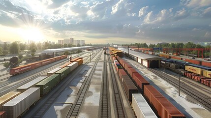 Fototapeta premium Intermodal freight transport hubs