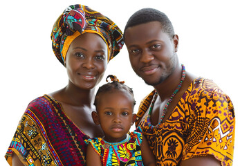 African Family United on transparent background,