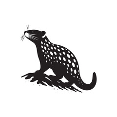 Quoll Vector Silhouette: A Striking Silhouette Embarking on Nature's Journey in Vector Form, Quoll Illustration.