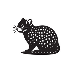 Quoll Vector Silhouette: A Striking Silhouette Embarking on Nature's Journey in Vector Form, Quoll Illustration.
