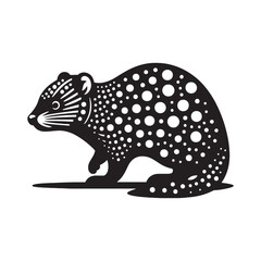 Quoll Vector Silhouette: A Striking Silhouette Embarking on Nature's Journey in Vector Form, Quoll Illustration.