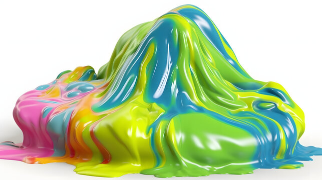 Create a realistic slime with a glossy texture and vibrant colors