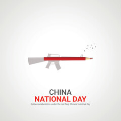 china national day. china national day creative ads design 1 Oct . vector, 3D illustration.