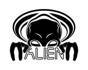 Extraterrestrial alien sign icon on white background. - 757918692