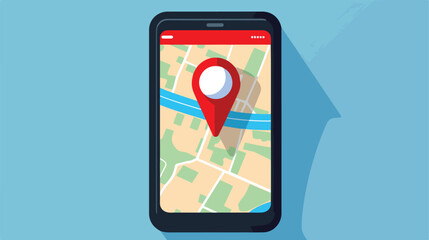 Location phone mobile flat vector 
