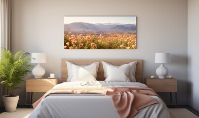 Bedroom wall dDecor, canvas painting displayed
