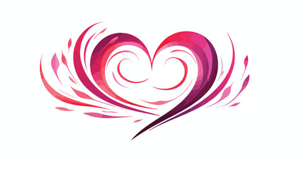 Love heart romance adorable symbol flat vector isolated