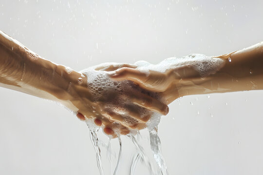 Gemeinsam Gesund: Sich gegenseitig waschende Hände für Hygiene und Prävention