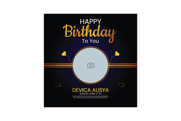 Birthday Social Media post, Birthday Template, Happy Birthday Template, Happy Birthday Design,