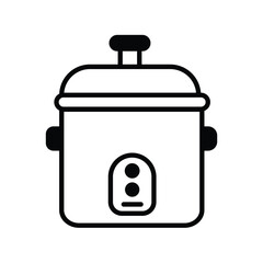 rice cooker icon with white background vector stock illustration