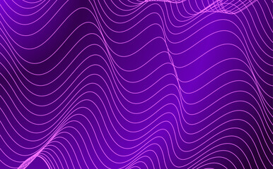 Abstract wavy line purple sounds vector background design