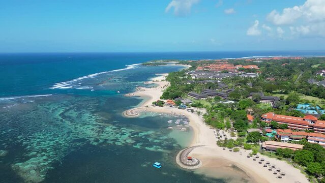 Resorts And Hotels Along Benoa Beach In Nusa Dua Bali