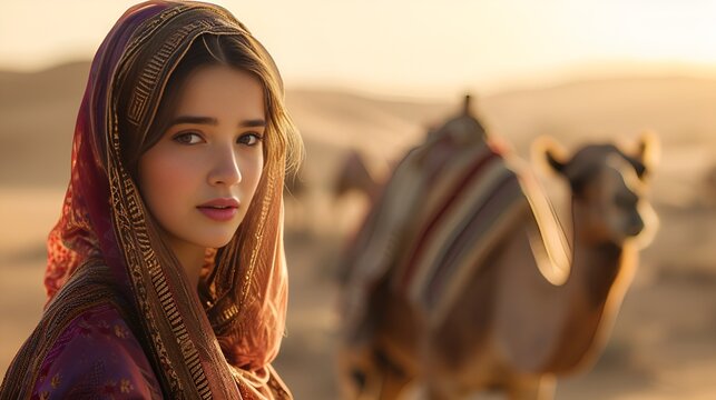 Rebekah, Adorned in Modest Attire, Bible Character, Portrait Shot, Rebekah, modest, biblical