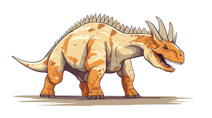 Sketch of the walking einiosaurus flat vector isolated