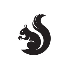 Squirrel Vector Silhouette: A Dynamic Silhouette Capturing the Agile Essence of the Squirrel in Vector Form. Squirrel black illustration.