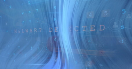 Image of data processing over media icons