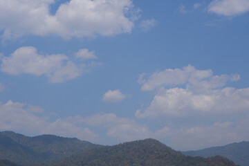 sunny day with clear blue sky and white cloud feel fresh and bright