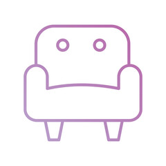 couch icon with white background vector stock illustration