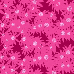 Pink summer flowering perennials flowers as a repeat ditsy pattern