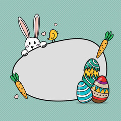 Happy Easter greeting card vector illustration - 757931669