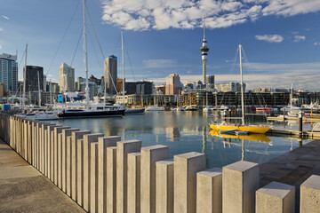 Skyline Auckland, Jacht, Wynyard Crossing, Viaduct Basin, Hafen, Nordinsel, Neuseeland