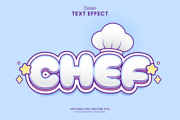 decorative editable chef text effect vector design