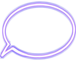 Retro blue neon Speech Bubble line, neon text bar  Png Clipart