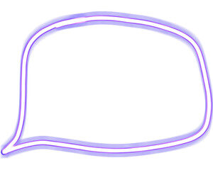 Retro blue neon Speech Bubble line, neon text bar  Png Clipart