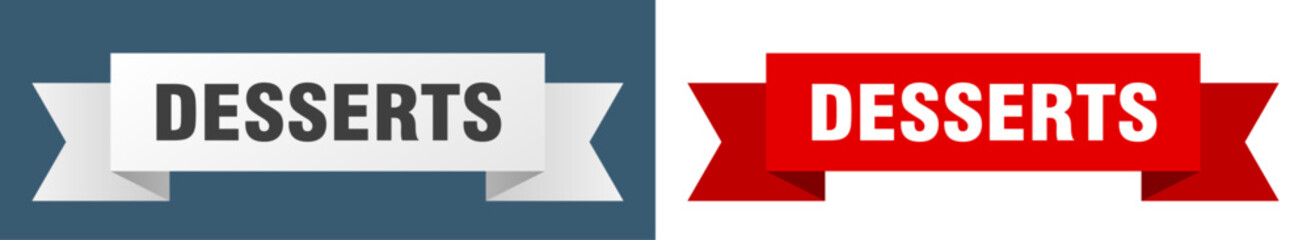 desserts ribbon. desserts isolated paper sign. banner