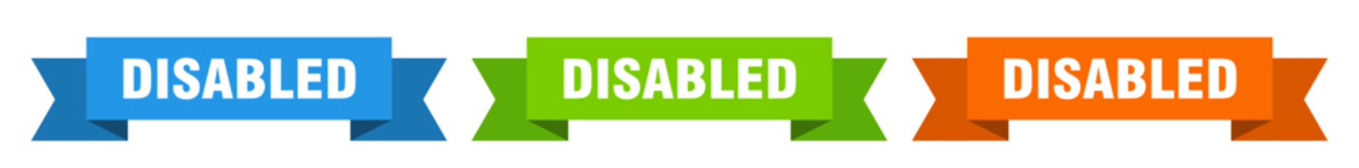 disabled ribbon. disabled isolated paper sign. banner