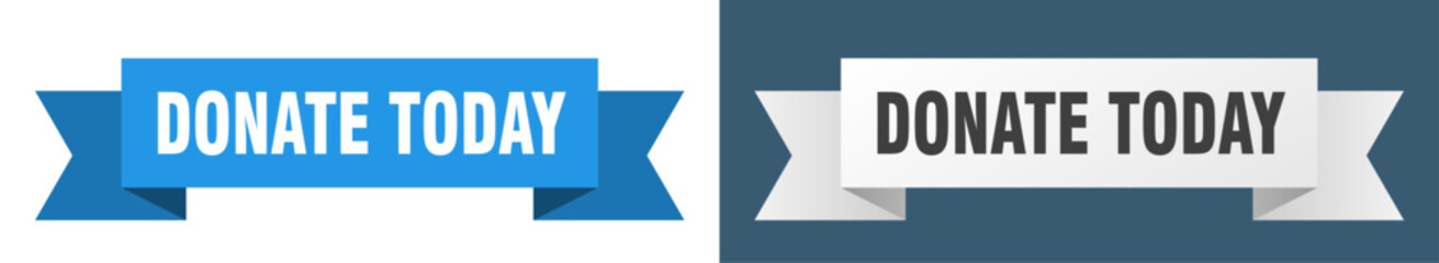 donate today ribbon. donate today isolated paper sign. banner