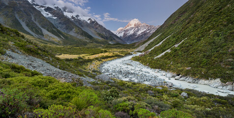 Aoraki, Hooker River, Mount Cook Nationalpark, Canterbury, Südinsel, Neuseeland