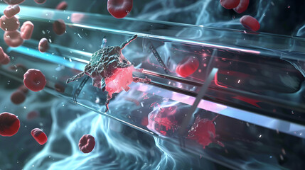 Imaging nanobots: Used for high-resolution imaging within biological systems, enabling detailed visualization of cellular structures or molecular processes.

 - obrazy, fototapety, plakaty
