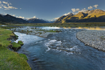 Naklejka premium Aoraki, Tasman River, Mount Cook Nationalpark, Canterbury, Südinsel, Neuseeland