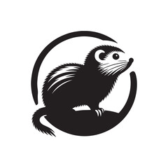Lemming Vector Silhouette: A Silhouette Celebrating the Endearing Spirit of the Lemming in Vector Form, Lemming black Illustration.