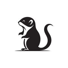 Lemming Vector Silhouette: A Silhouette Celebrating the Endearing Spirit of the Lemming in Vector Form, Lemming black Illustration.