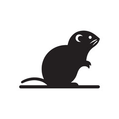 Lemming Vector Silhouette: A Silhouette Celebrating the Endearing Spirit of the Lemming in Vector Form, Lemming black Illustration.