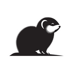 Lemming Vector Silhouette: A Silhouette Celebrating the Endearing Spirit of the Lemming in Vector Form, Lemming black Illustration.