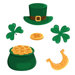 Set of bright elements for St. Patrick's Day